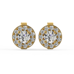 Load image into Gallery viewer, Lab Grown Diamond Round Halo Studs Earrings by Stefee