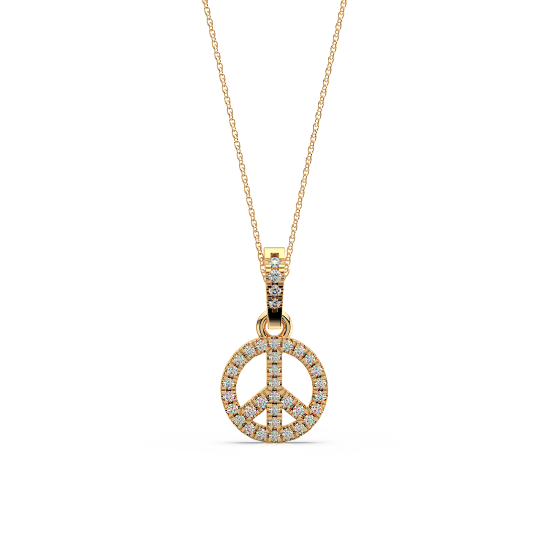 Peace Sign Lab Grown Diamond Pendant by Stefee
