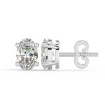 Load image into Gallery viewer, Solitaire Oval Lab Grown Diamond Studs Earrings by Stefee
