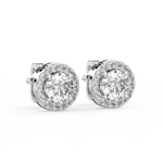 Load image into Gallery viewer, Round Halo Lab Grown Diamond Studs Earing by Stefee