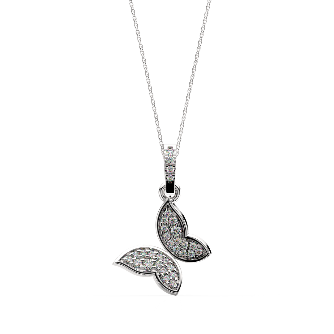 Princess Butterfly Lab Grown Diamond Pendant by Stefee