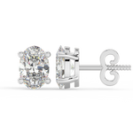 Load image into Gallery viewer, Solitaire Oval Lab Grown Diamond Studs Earrings by Stefee