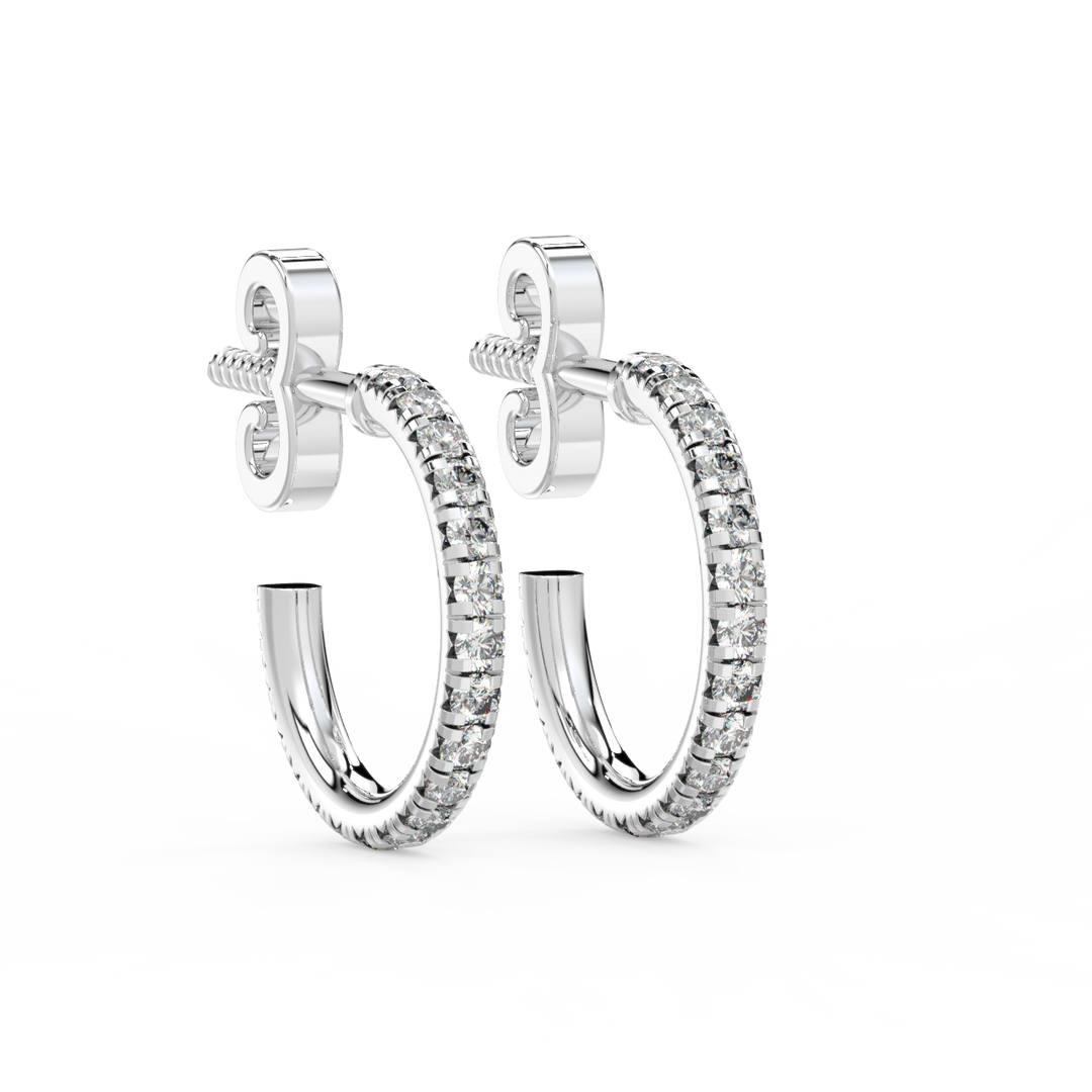 0.42 ct Lab Grown Diamond Arc Hoops Earrings by Stefee