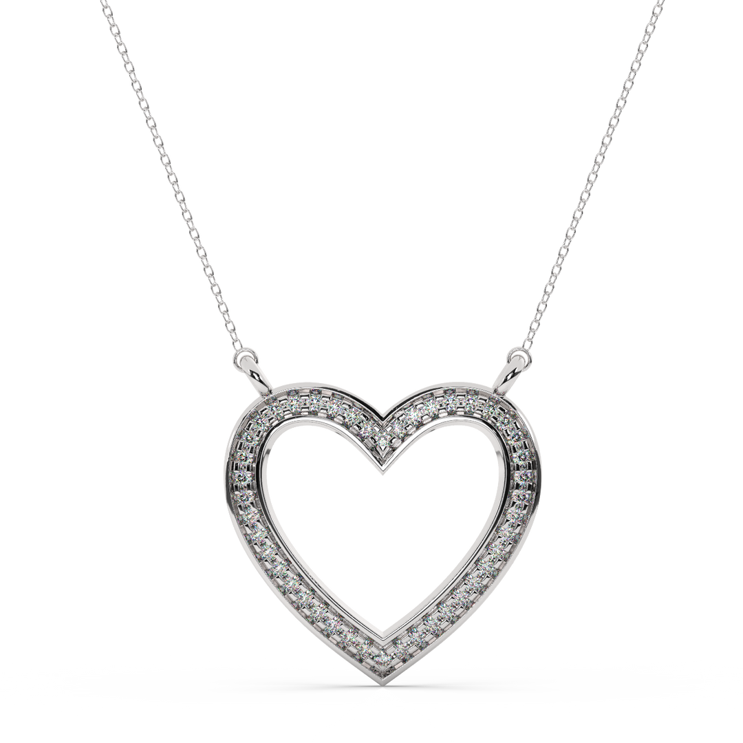 Open Heart Lab Grown Diamond Pendant by Stefee