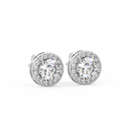 Load image into Gallery viewer, Lab Grown Diamond Round Halo Studs Earrings by Stefee