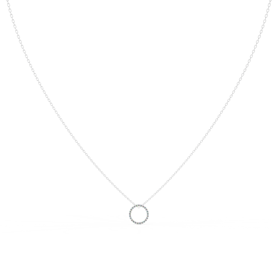 Mini Circle Lab Grown Diamonds Pendant by Stefee
