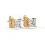 Load image into Gallery viewer, Solitaire Princess Lab Grown Diamond Studs Earrings by Stefee