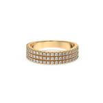 Load image into Gallery viewer, 3-Row Exquisite Band Lab Grown - Engagement Diamond Ring by Stefee Jewels