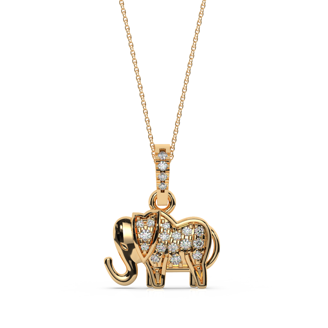 Elephant Lab Grown Diamond Pendant by Stefee