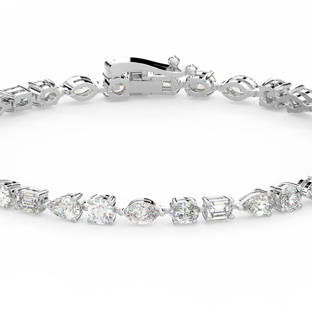 Small Multi-Shape Lab Grown Diamond Bracelet by Stefee