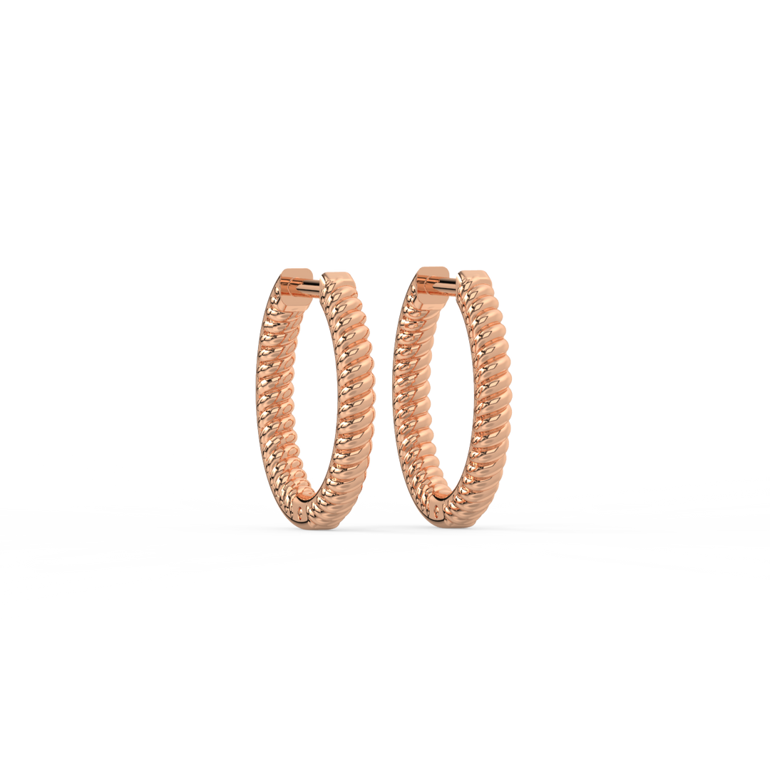 Braided Hoops Lab Grown Diamond Earrings by Stefee