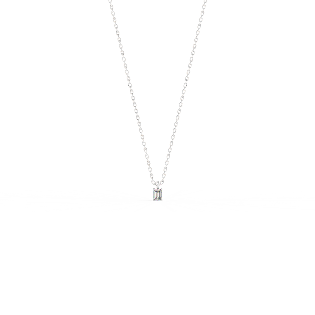 Solitaire Emerald Lab Grown Diamond Pendant by Stefee