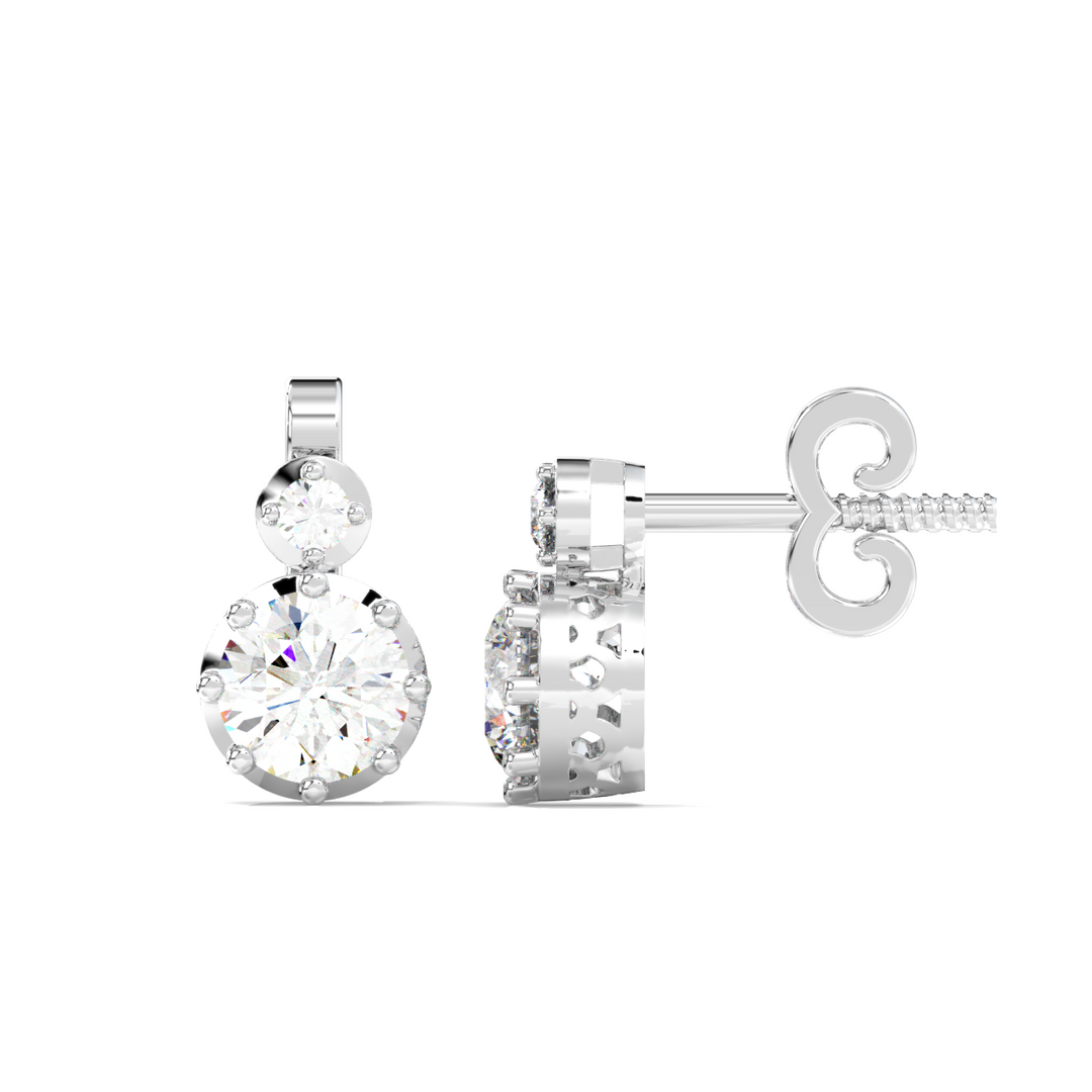 Twin Round Lab Grown Diamond  Studs By Stefee Jewels