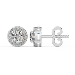 Load image into Gallery viewer, Lab Grown Diamond Round Halo Studs Earrings by Stefee