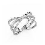 Load image into Gallery viewer, Criss-Cross  Lab Grown Diamond Ring by Stefee Jewels
