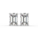 Load image into Gallery viewer, Solitaire Emerald Lab Grown Diamond Studs Earrings by Stefee