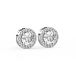 Load image into Gallery viewer, Lab Grown Diamond Round Halo Studs Earrings by Stefee