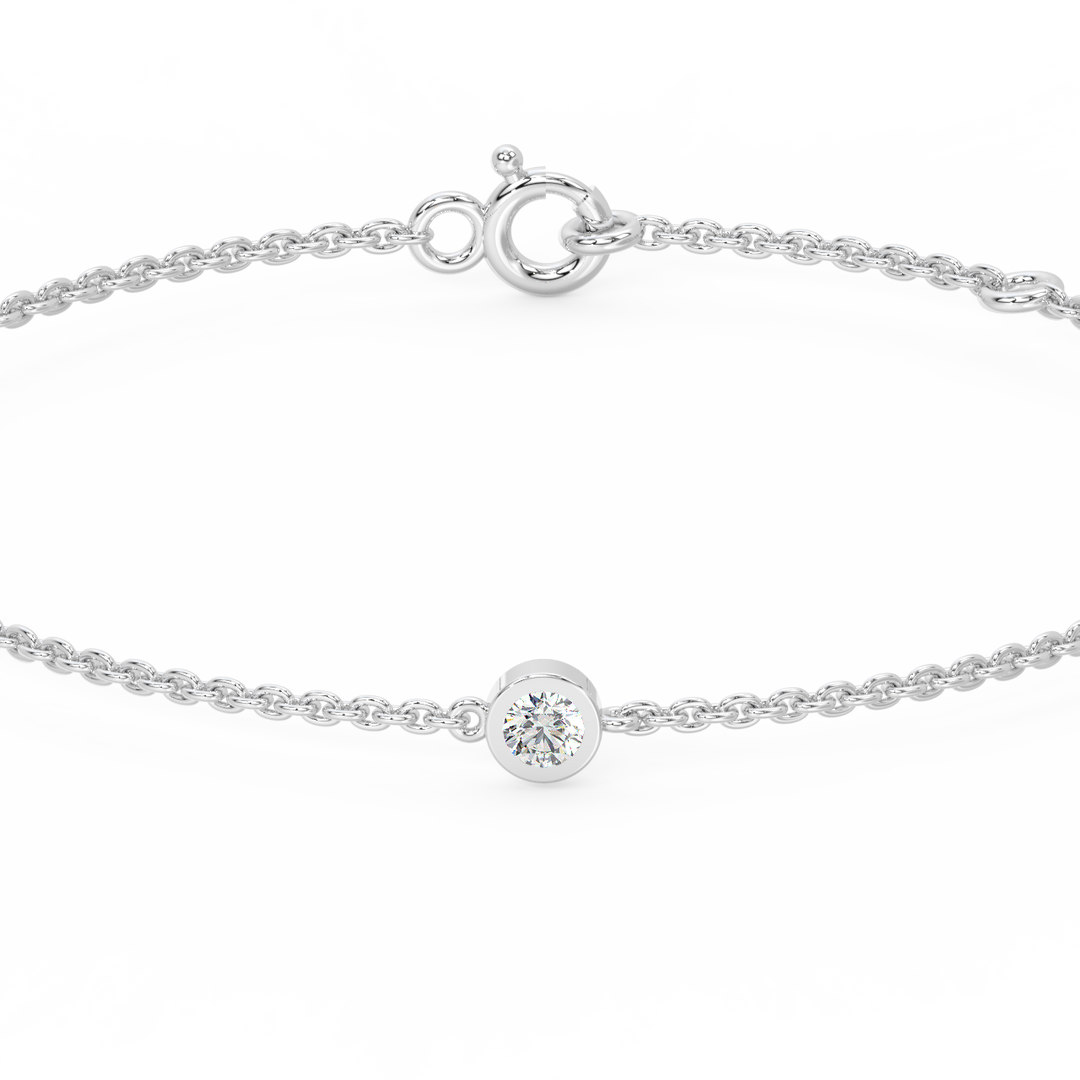 Bezel Set Lab Grown Diamond Bracelet by Stefee