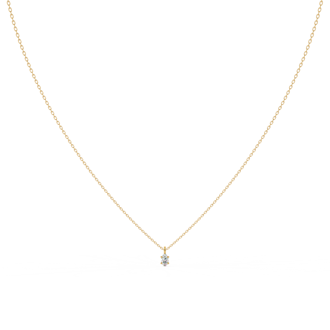 Solitaire Oval Lab Grown Diamond Pendant by Stefee