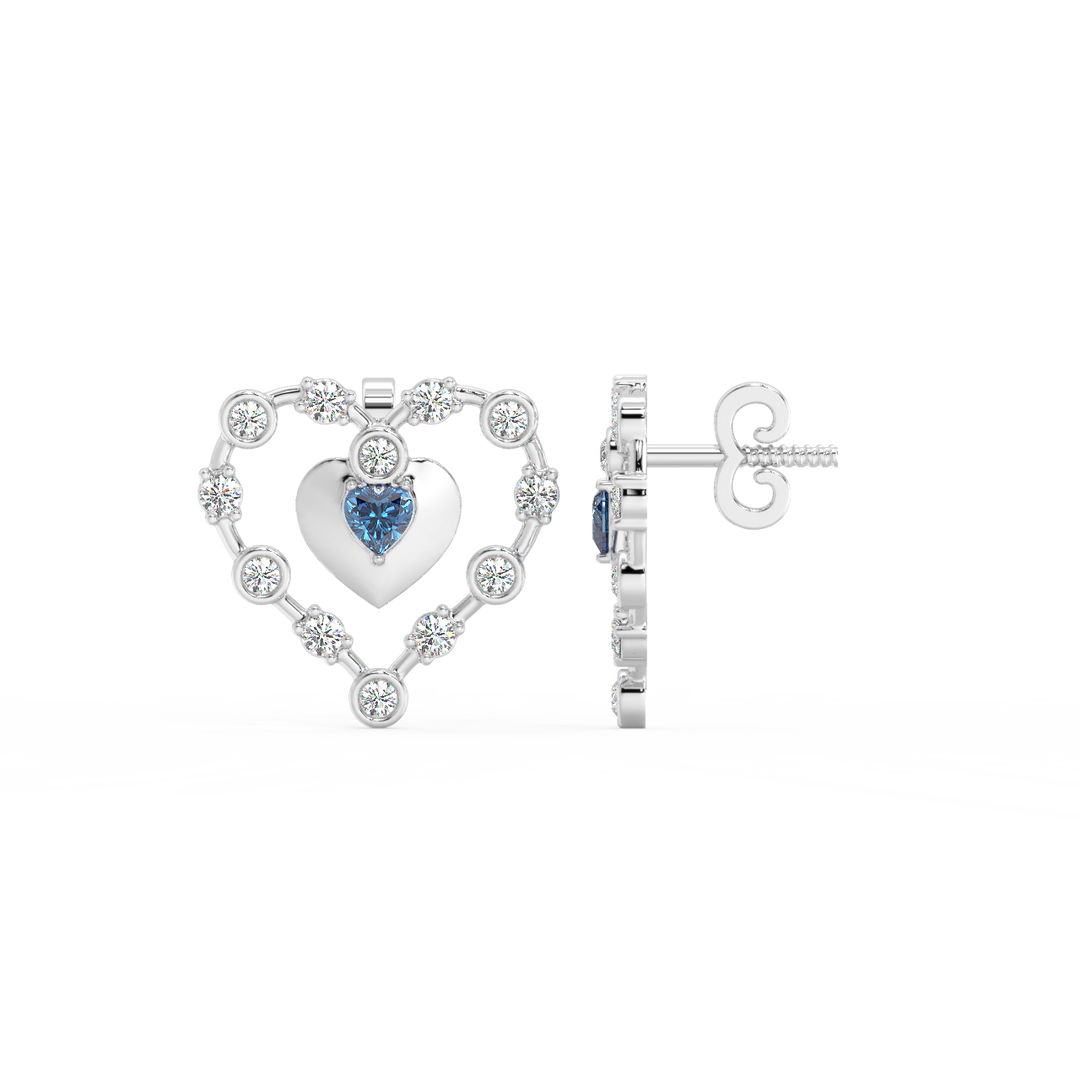 Connected Hearts  Lab Grown Diamond Studs By Stefee Jewels