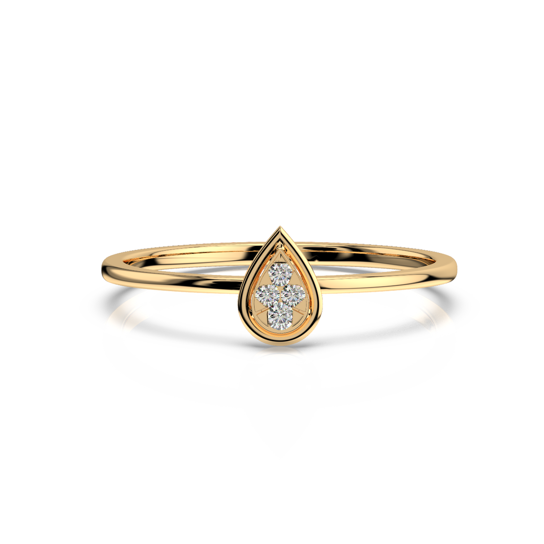 Pear Shaped with Round Clustered Lab Grown Diamond Ring by Stefee Jewels