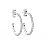 Load image into Gallery viewer, Lab Grown Diamond Arc Hoops Earrings by Stefee