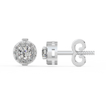 Load image into Gallery viewer, Lab Grown Diamond Round Halo Studs Earrings by Stefee