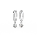 Load image into Gallery viewer, Lab Grown Diamond Bezel Drop Huggie Hoops Earrings by Stefee