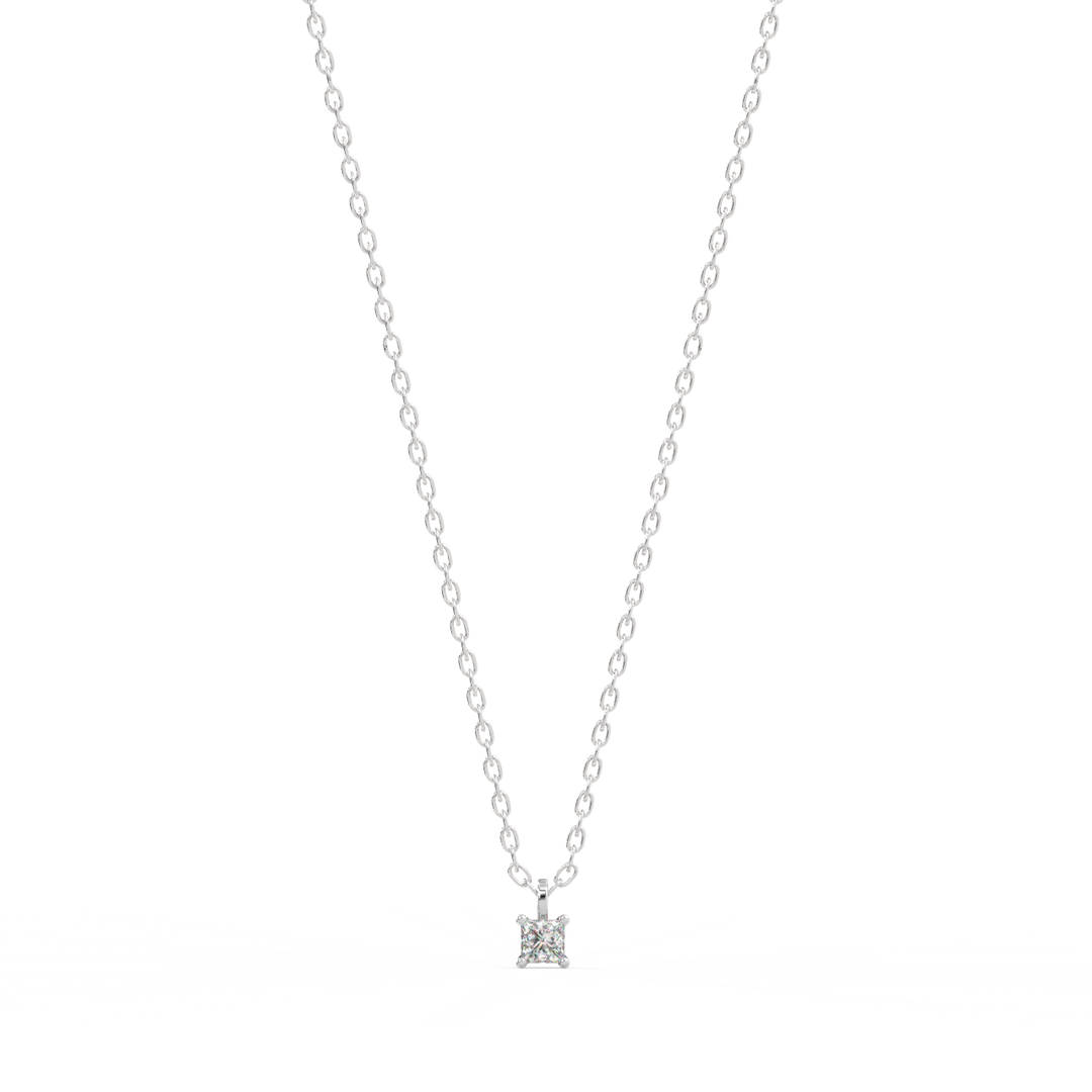 Solitaire Princess Lab Grown Diamond Pendant by Stefee