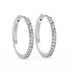 Load image into Gallery viewer, Pave Huggie Hoops Lab Grown Diamond Earrings by Stefee