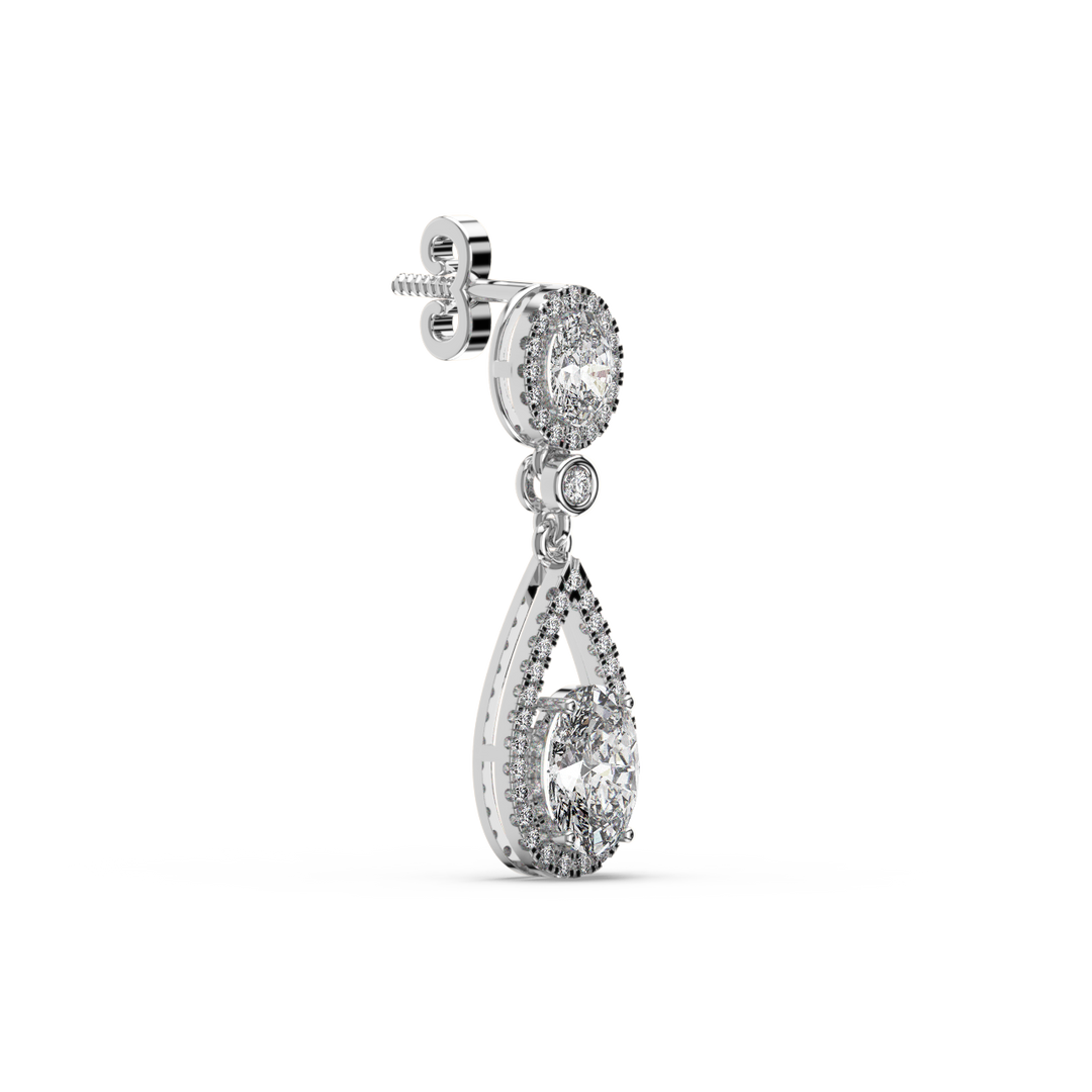 Brilliant Cut Lab Grown Diamond Halo Earrings By Stefee Jewels