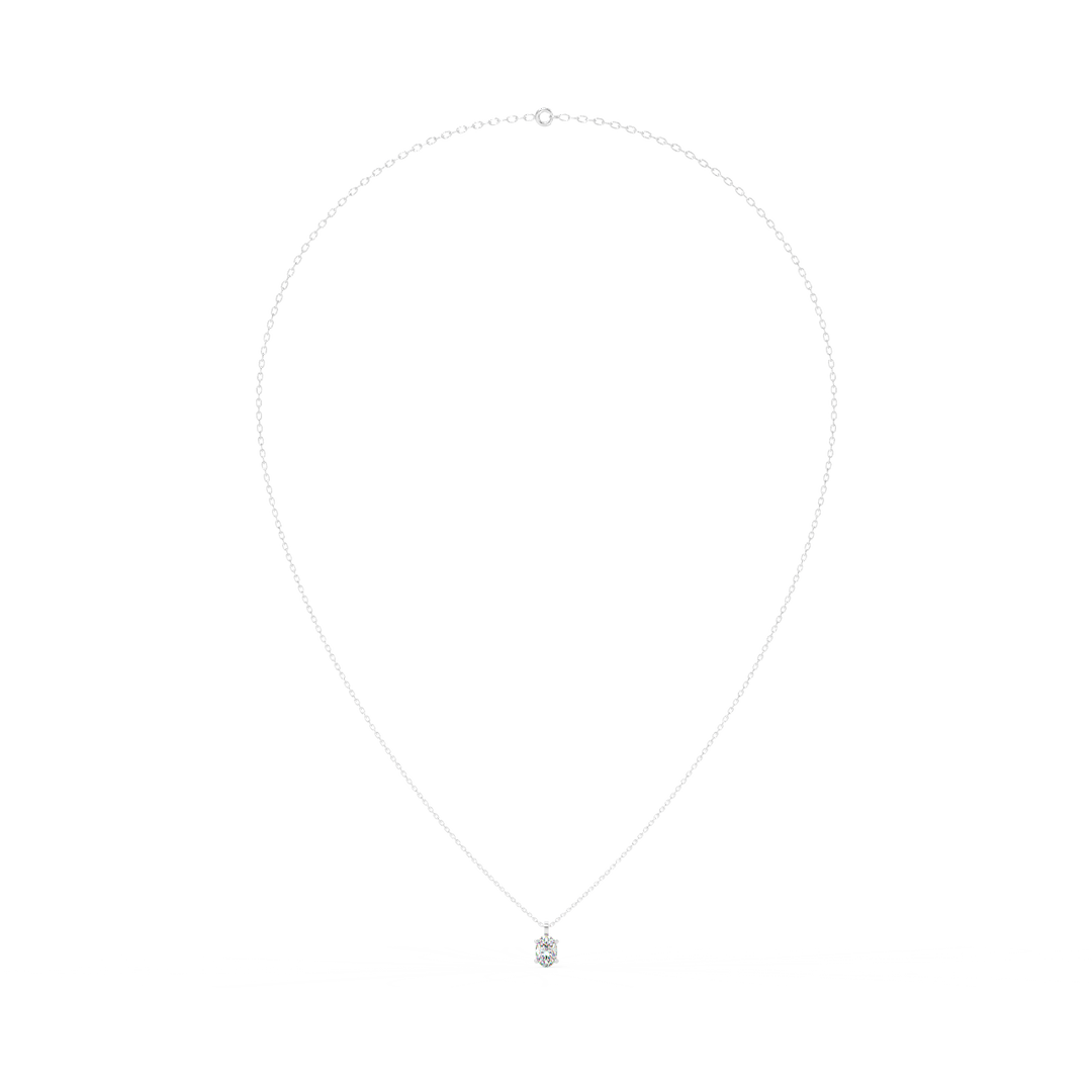 Solitaire Oval Lab Grown Diamond Pendant by Stefee