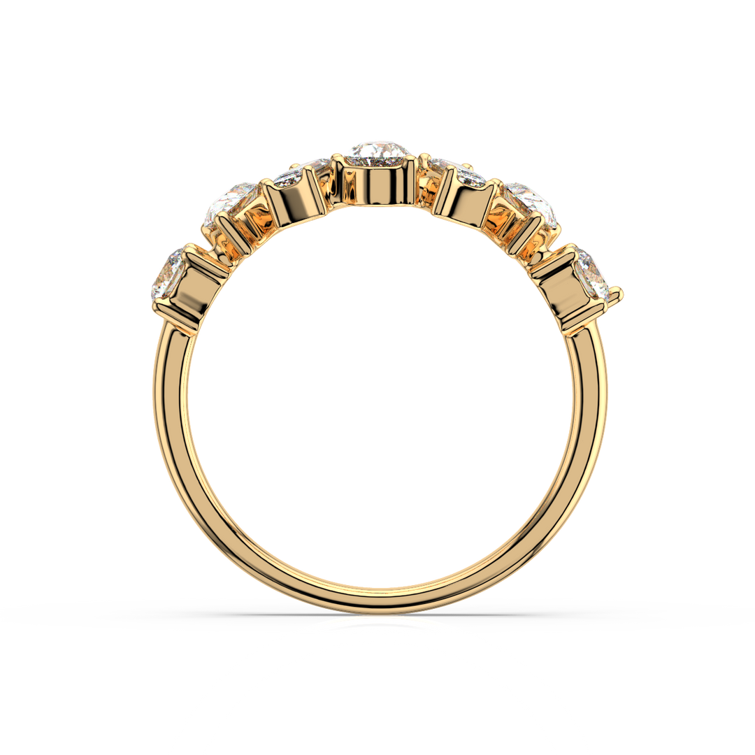 Multi-Shape Half Band Lab Grown - Engagement Diamond Ring by Stefee Jewels