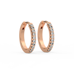 Load image into Gallery viewer, Pave Huggie Hoops Lab Grown Diamond Earrings by Stefee