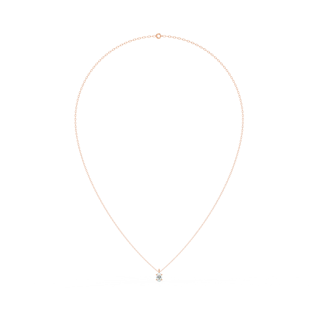 Solitaire Oval Lab Grown Diamond Pendant by Stefee