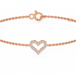 Load image into Gallery viewer, Open Heart Chain Lab Grown Diamond Bracelet by Stefee