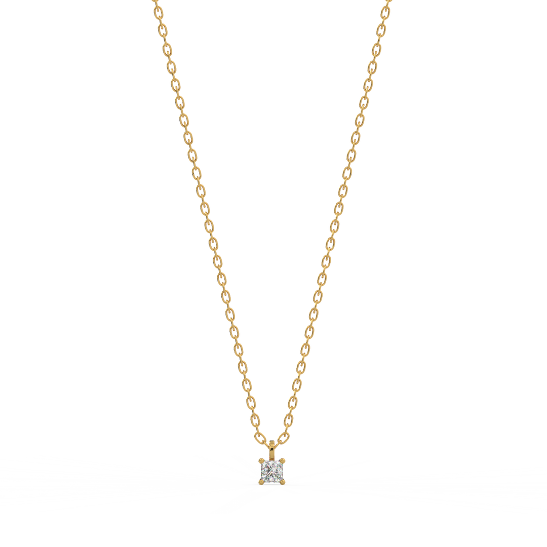 Solitaire Princess Lab Grown Diamond Pendant by Stefee