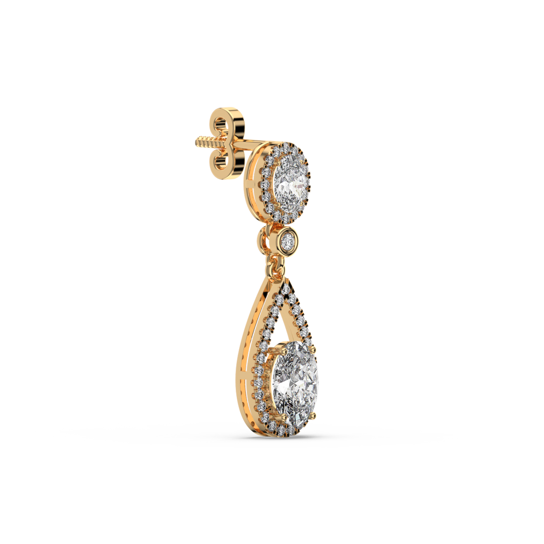 Brilliant Cut Lab Grown Diamond Halo Earrings By Stefee Jewels