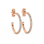 Load image into Gallery viewer, Lab Grown Diamond Arc Hoops Earrings by Stefee