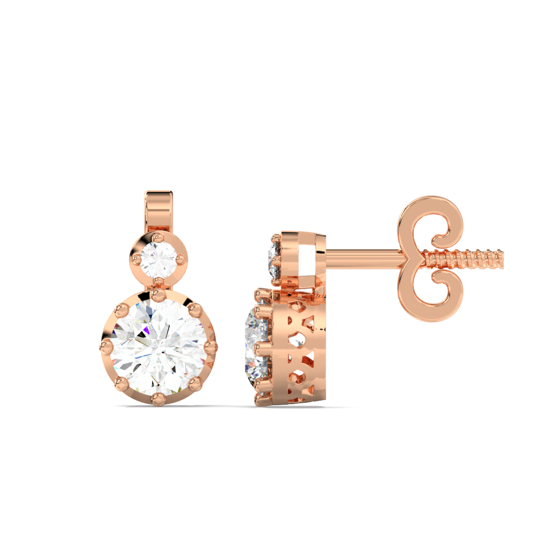 Twin Round Lab Grown Diamond  Studs By Stefee Jewels