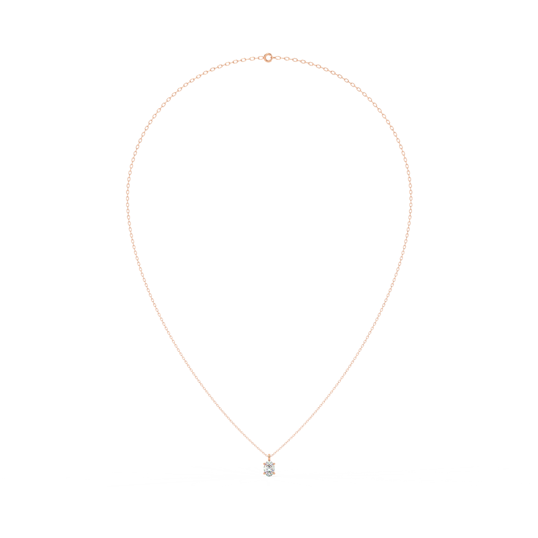 Solitaire Oval Lab Grown Diamond Pendant by Stefee
