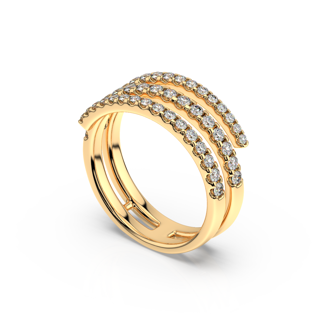 Lab Grown Diamond Coil Ring by Stefee Jewels