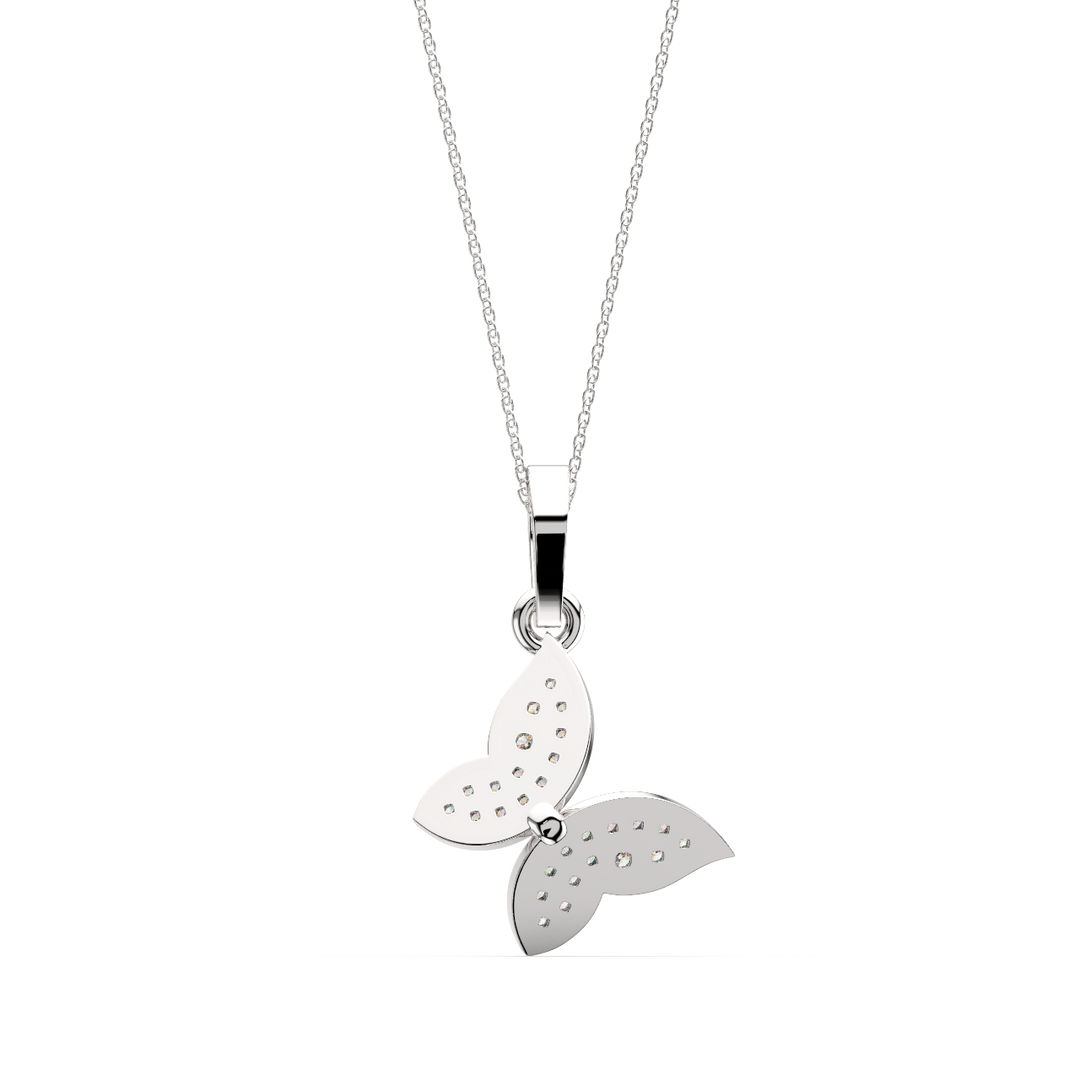 Princess Butterfly Lab Grown Diamond Pendant by Stefee