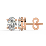 Load image into Gallery viewer, Solitaire Oval Lab Grown Diamond Studs Earrings by Stefee