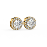 Load image into Gallery viewer, Lab Grown Diamond Round Halo Studs Earrings by Stefee