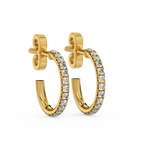 Load image into Gallery viewer, 0.42 ct Lab Grown Diamond Arc Hoops Earrings by Stefee