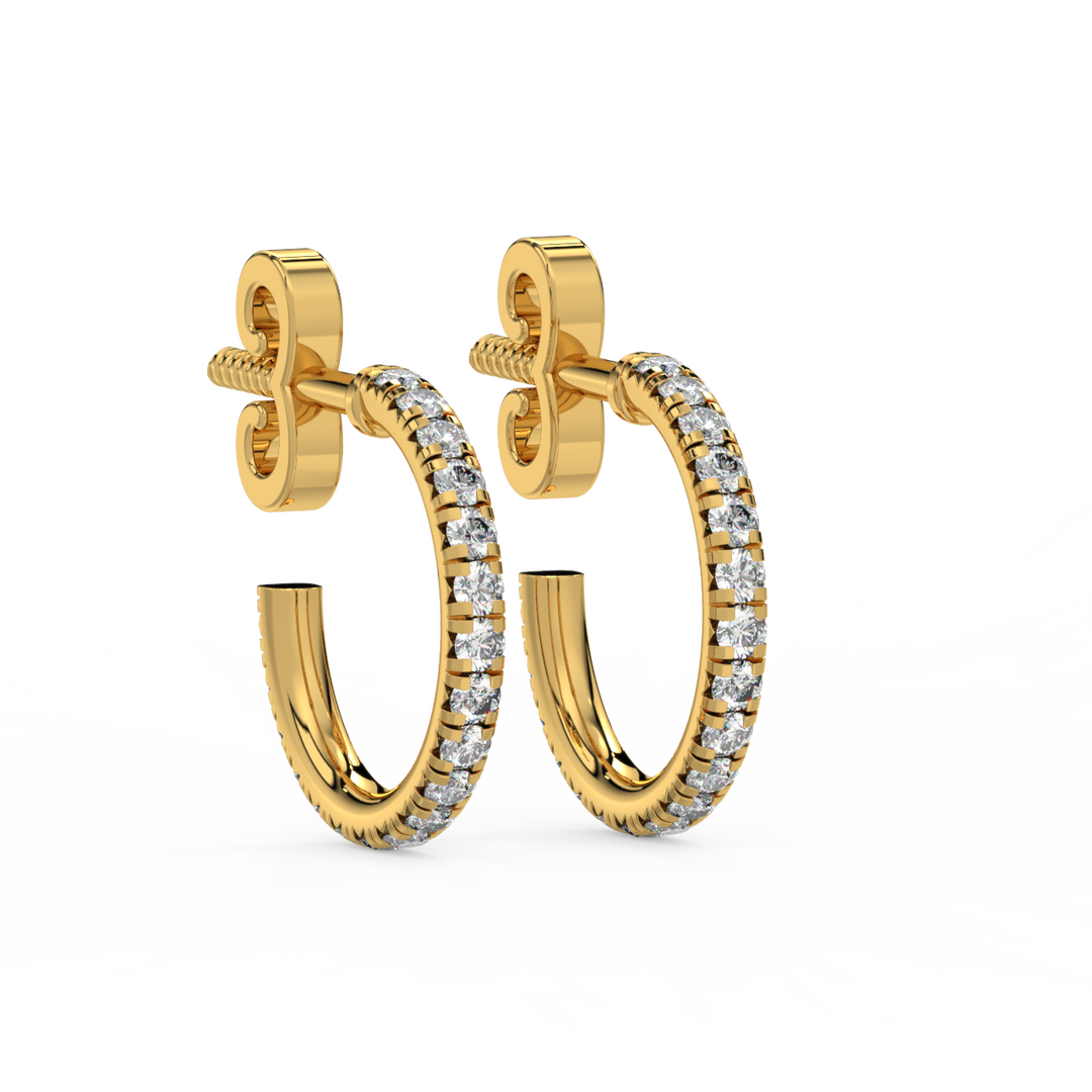 0.42 ct Lab Grown Diamond Arc Hoops Earrings by Stefee