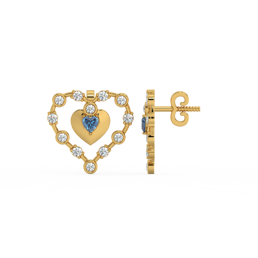 Connected Hearts  Lab Grown Diamond Studs By Stefee Jewels