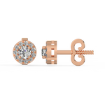 Load image into Gallery viewer, Lab Grown Diamond Round Halo Studs Earrings by Stefee