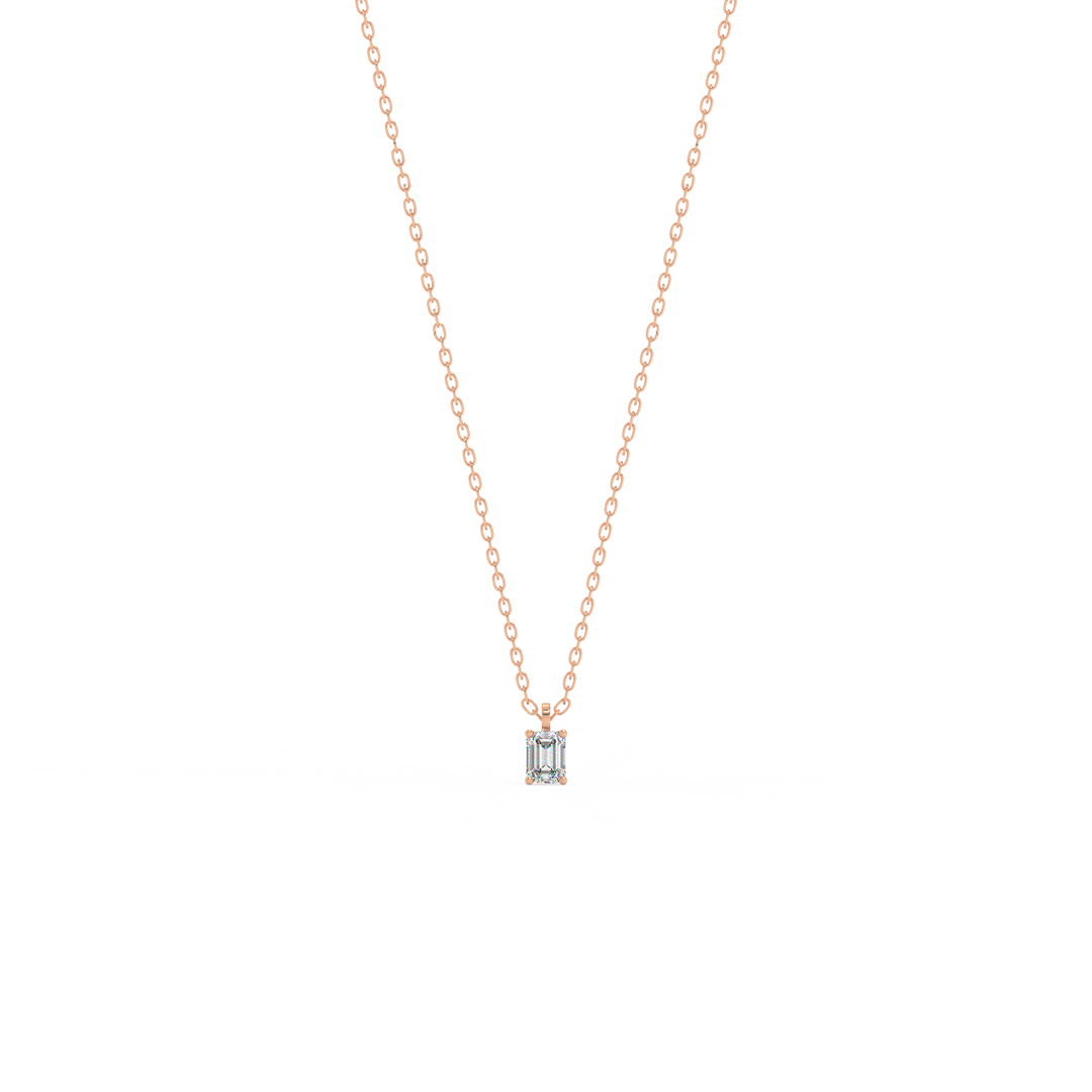 Solitaire Emerald Lab Grown Diamond Pendant by Stefee